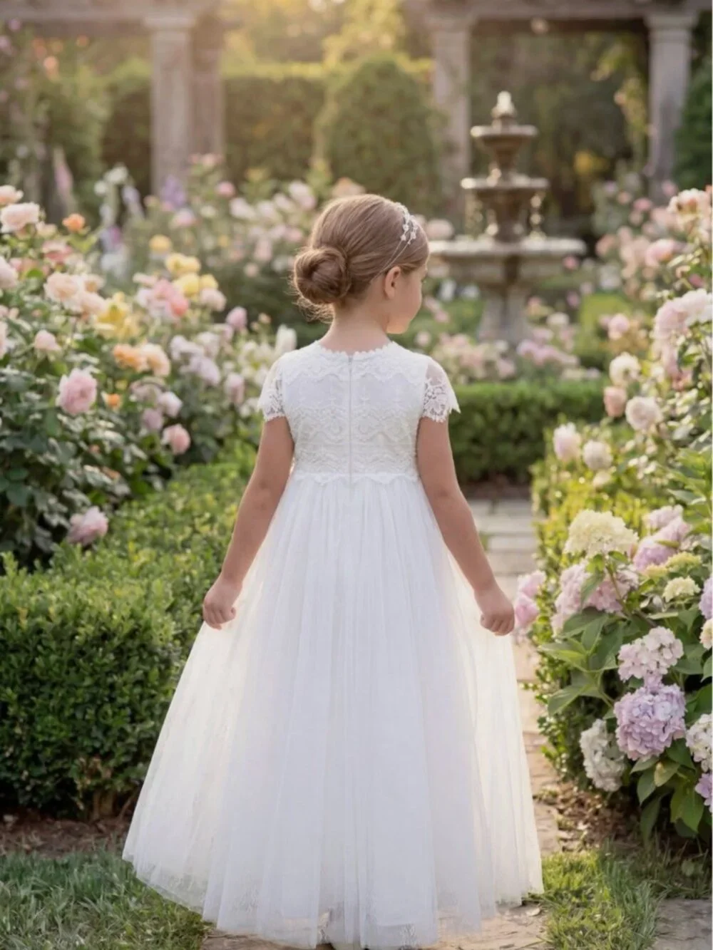 NWT Trish Scully KATRINA GOWN WHITE Size 14 LACE WEDDING Cap Sleeves